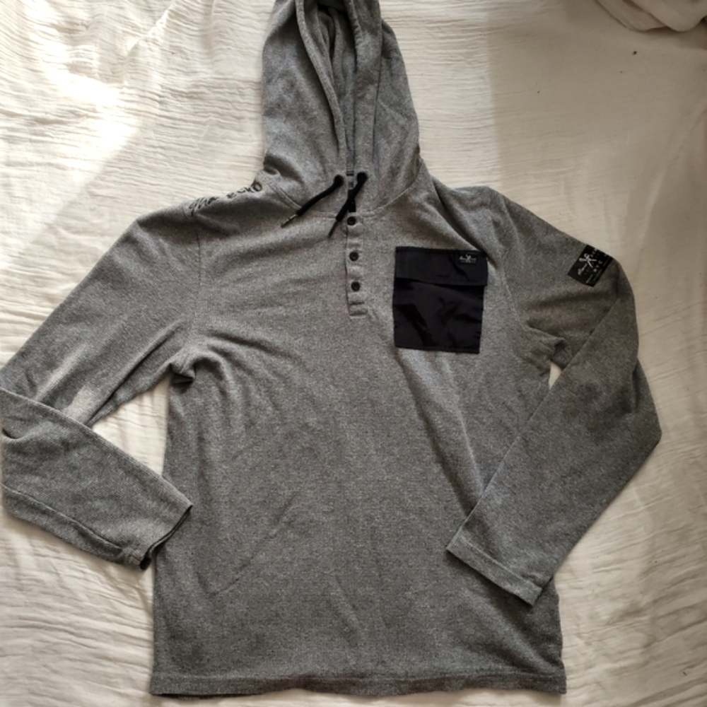 Marc Ecko Gray Pullover with Black Pocket Size M